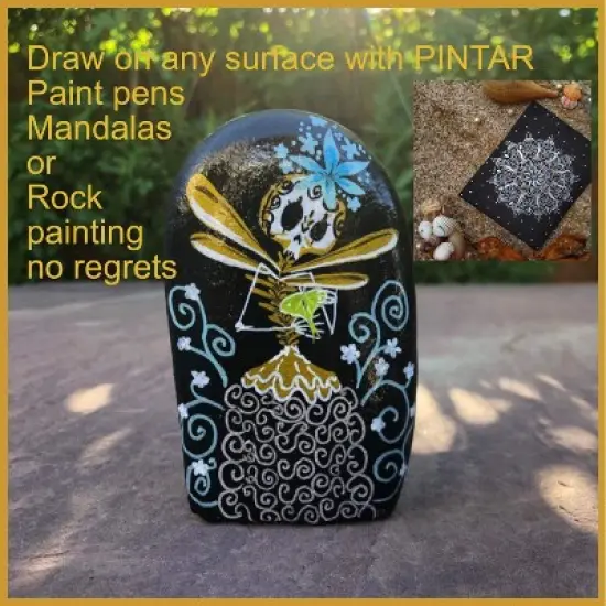 Pintar Premium Acrylic Paint Pens - 3 Gold & 3 Silver(6-Pack) Extra Fine Tip(0.7) Rock Painting, Wood, Paper, Fabric, Craft Supplies, DIY Project image {4}