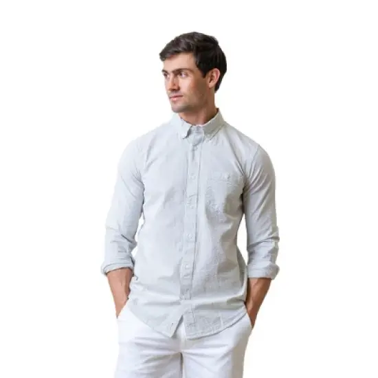 Hope & Henry Mens' Organic Cotton Seersucker Button Down Shirt image {5}