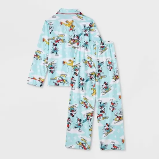 Kids' Disney 100 Sleep Coat Pajama Set - Blue image {2}