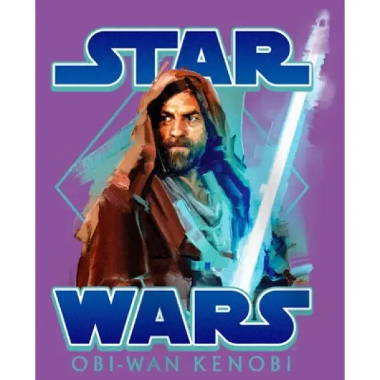 Girl's Star Wars: Obi-Wan Kenobi Jedi Lightsaber with Brushstroke Kenobi T-Shirt image {1}