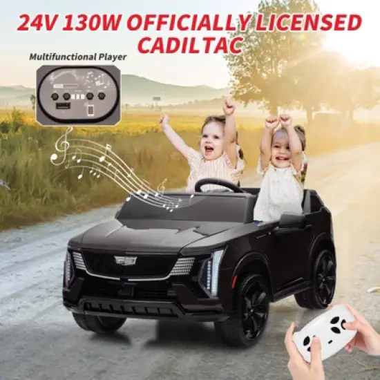 2 Seater Ride on Car for Kids, 24V Licensed Cadillac Electric Car Toy, Ride on Truck with Remote Control, Suspension, Music, LED image {1}