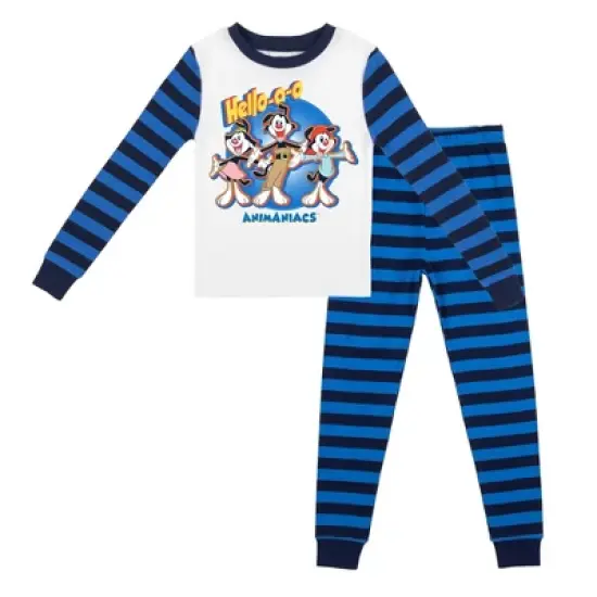 Animaniacs Character Group with Blue Stripes Youth Long Sleeve Pajama Set image {4}