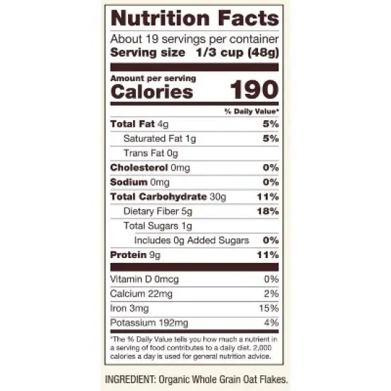 Bob's Red Mill Organic Gluten Free Protein Oats - 32oz image {7}