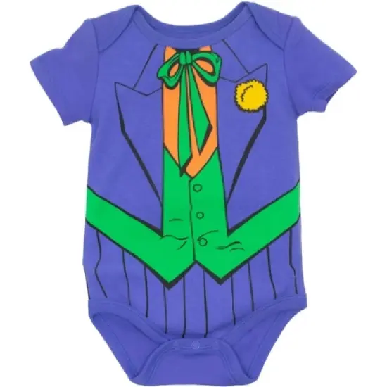 DC Comics Justice League Batman Joker Riddler Newborn Baby Boys 5 Pack Short Sleeve Bodysuits  image {3}
