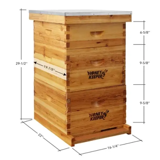 Honey Keeper Beehive 10 Frame 100% Beeswax Coated Box Kit with Wooden Frames and Waxed Foundations image {4}