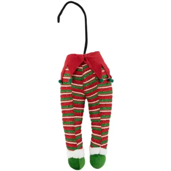 Northlight 19" Red and Green Striped Elf Legs Christmas Decoration image {5}