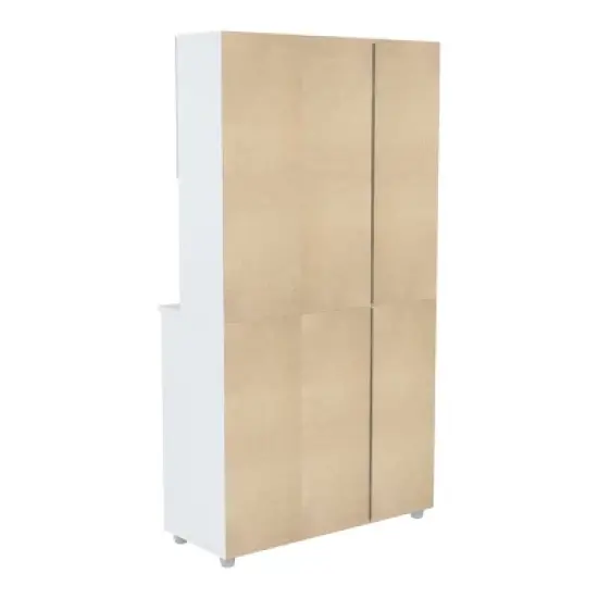 5 Shelves Kitchen Microwave Storage Cabinet White - Inval image {7}
