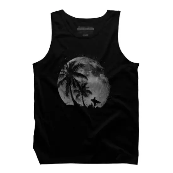 Men's Design By Humans Summer Night Surfing Silhouette By Darrenraya Tank Top image {2}