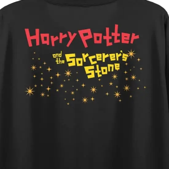 Harry Potter Chibi-Style Sorcerer's Stone Character Art Women's Black Graphic Crop Tee image {3}