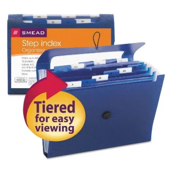 Smead Step Index Organizer 12-Pocket Letter Poly Navy 70902 image {1}