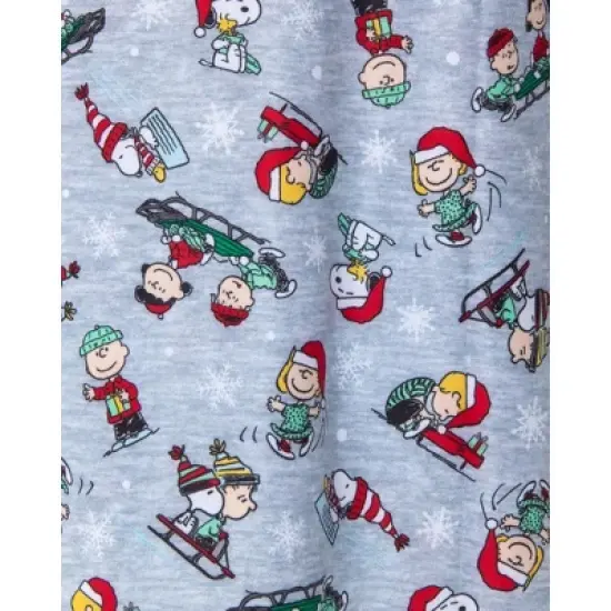 Peanuts Toddler Girls' Snoopy Holiday Christmas Soft Woven Pajama Nightgown image {2}