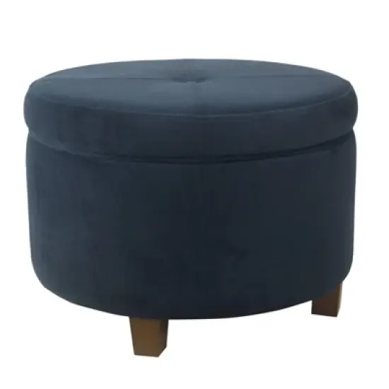 Large Round Storage Ottoman - HomePop image {19}