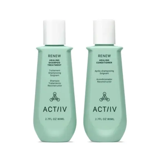 ACTiiV Hair Science Renew Healing Shampoo & Conditioning System (2.7 oz Starter Kit Duo) - Travel Size, Helps with Damaged and Over-Processed Hair image {3}