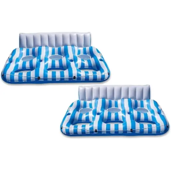 Zone Tech Inflatable Pool Float - 3 Person Tanning Pool Float Lounger Chair with Handles, Cup and Phone Holder for Outdoor, Beach, Swimming Pool, Lake image {10}