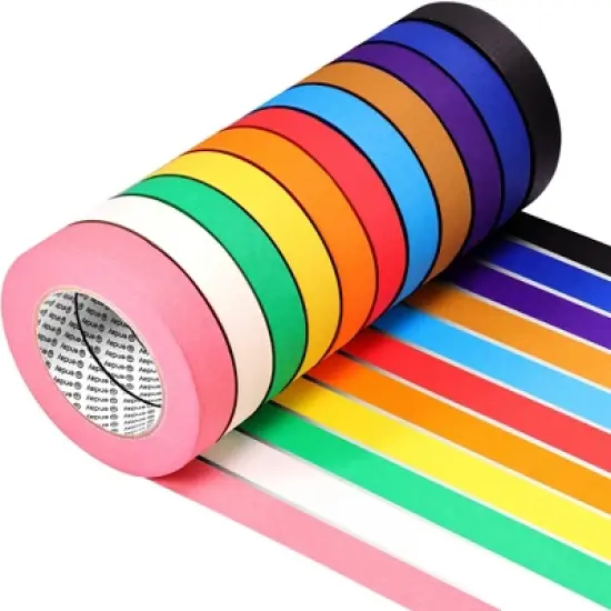 Enday Colored Masking Tape 1080 Ft x 1 in - Masking Tape 1 Inch Wide x 160 Feet (60 Yards) Each Roll - Color Masking Tape image {6}
