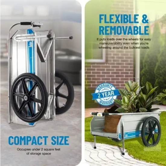 Tipke Manufacturing Company Foldit 2100 Do It All Portable Rust Corrosion Resisting Aluminum Folding Utility Cart, 330 Pound Capacity image {2}