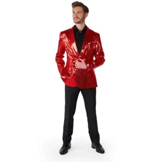 Suitmeister Men's Christmas Blazer - Sequins Red image {2}