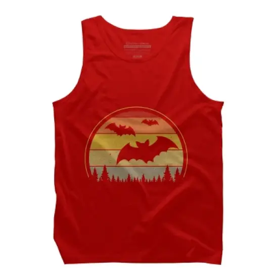 Men's Design By Humans Vintage Retro Vampire Bats Halloween Costume By Chos Tank Top image {5}