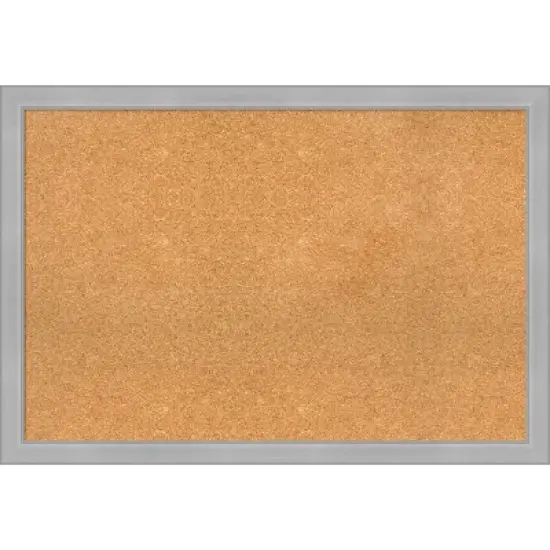 Amanti Art Vista Brushed Nickel Narrow Framed Corkboard, Natural Cork image {8}