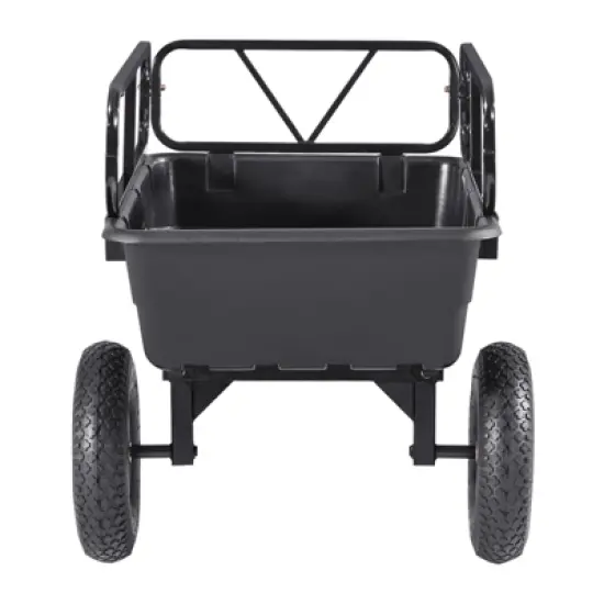 VEVOR Garden Utility Trailer, 10 Cu. Ft 500lbs, ATV UTV Hauling Trailer, Tow Behind Poly Dump Cart with 16" Tires, Hand Pull or Foot Pedal, Black image {8}