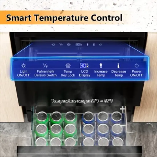 Velivi 24 Inch Under Counter Dual Drawer Beverage Fridge, Weather Proof Outdoor Beverage Refrigerator image {1}
