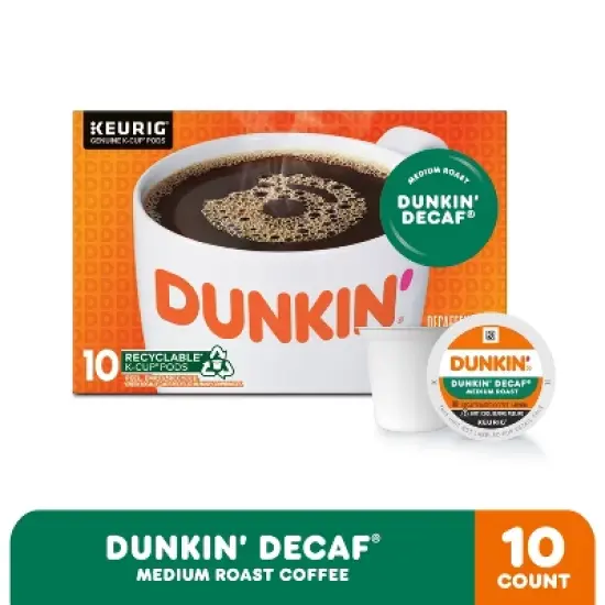 Dunkin' Decaf Medium Roast Coffee - Keurig K-Cup Pods - 10ct image {2}