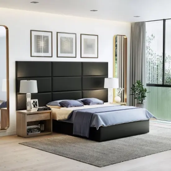 4pk Full/King Edison Upholstered Wall Panels Customizable Headboard - Eco Dream image {2}