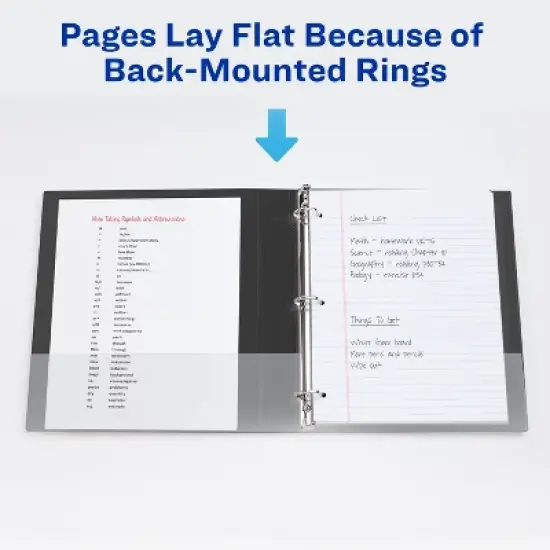 Avery Durable Clear View 3 Ring Binders, 1.5 Inch Slant Rings, 2-Pack of Black Binders (19300) image {4}
