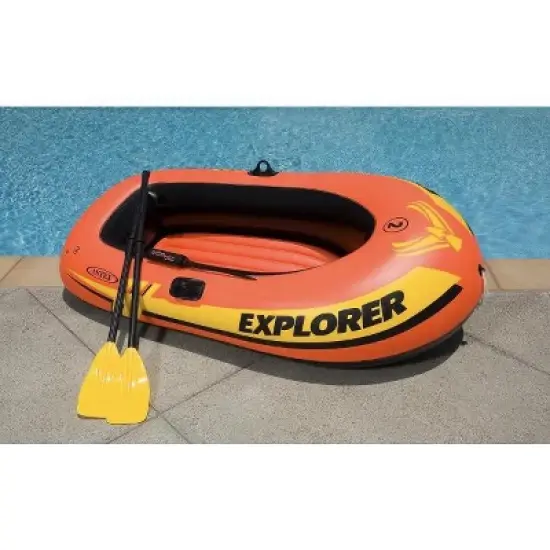Intex Explorer 200 Inflatable Two Person Raft Boat Set image {5}
