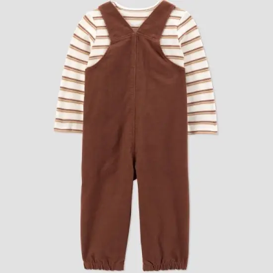 Carter's Just One You&reg; Baby 2pc Thanksgiving Overalls Set - Brown image {2}