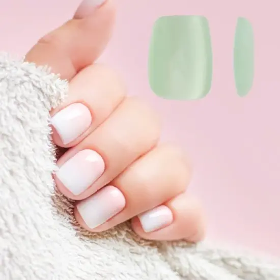 Unique Bargains Women's Full Coverage Fake Nails XS Green 1 Pc image {3}