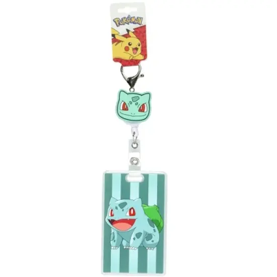Pokemon Bulbasaur Retractable Reel Lanyard Clear ID Badge Holder Keychain Multicolored image {3}