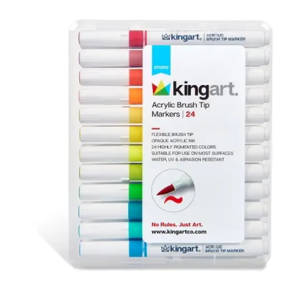 KINGART Acrylic Brush Tip Markers, 24 Colors image {11}