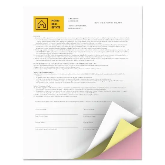 Xerox Vitality Multipurpose Carbonless Paper Three-Part Letter Pink/Canary/White 3R12854 image {1}