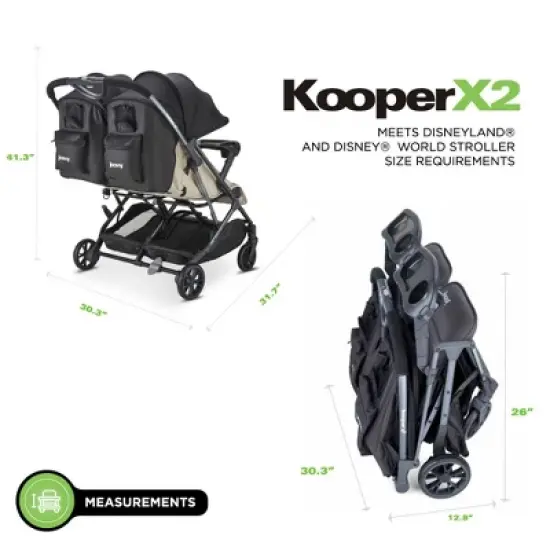 KooperX2 Lightweight Compact Double Stroller With Trays image {3}