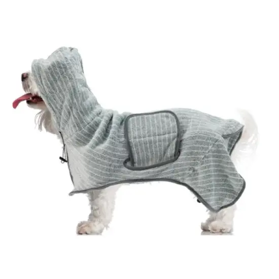 Unique Bargains Absorbent Dog Bathrobe Large Green 1 Pc image {3}