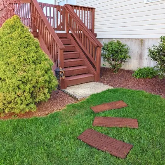 Flexon Rubber Railroad Tie Decorative Lawn and Garden Stepping Stone - Set of 3 image {2}