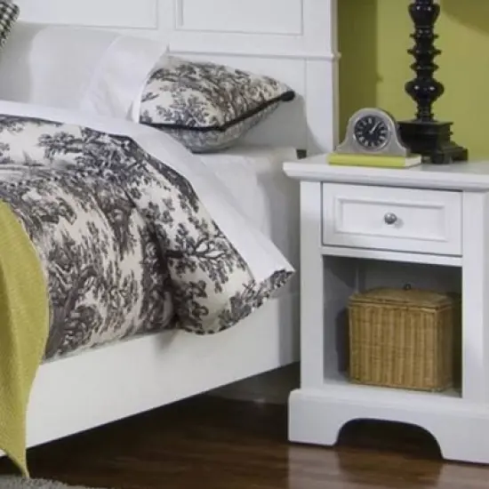 Queen Naples Bed Nightstand and Chest Off White - Homestyles image {9}