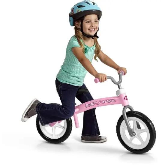 Radio Flyer 800X Glide and Go Kids Pedal Free Beginner Balance Bike with Adjustable Seat Height and Bell, Ages 2.5 to 5 Years Old, Pink image {1}
