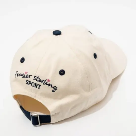 Tennis Hat - Frasier Sterling Cream/Navy: One Size, Cotton, Adjustable image {1}