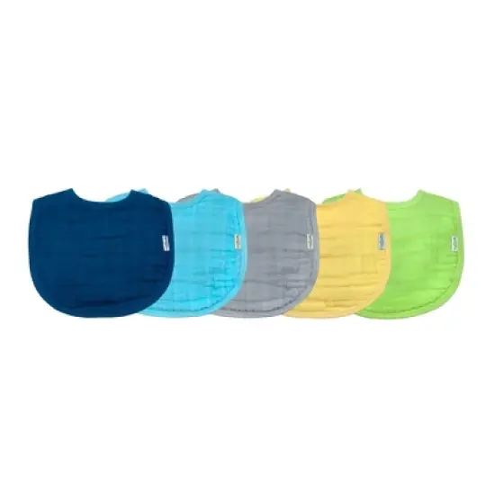 green sprouts Organic Cotton Muslin Bibs 5pk image {4}