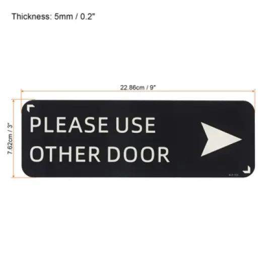 Unique Bargains Acrylic Self-Adhesive Decor Home Business Please Use Other Door Right Arrow Sign image {1}