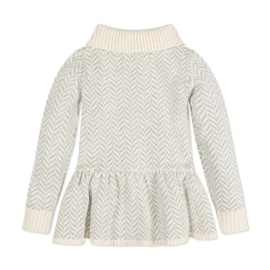 Hope & Henry Girls' Long Sleeve Flounce Collar Button Front Peplum Sweater, Infant image {2}