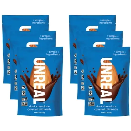 Unreal Dark Chocolate Covered Almonds- Case of 6/4 oz image {4}