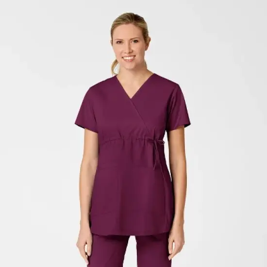 Wink Maternity Mock Wrap Scrub Top image {15}