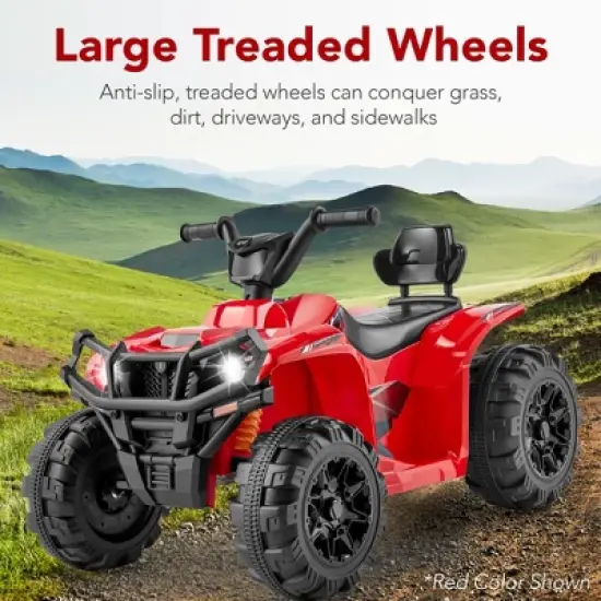 Best Choice Products 12V Kids Ride-On ATV Quad w/ Bluetooth, 2.4mph Max, Treaded Tires, LED Lights, Radio image {1}