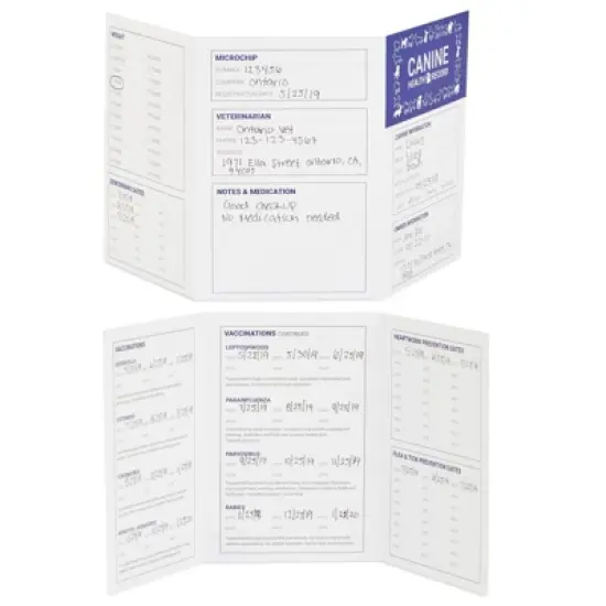 Juvale 24 Pack Puppy Vaccination Record Card, Dog Vaccine and Canine Health Booklets, 5 x 3.5 In image {3}