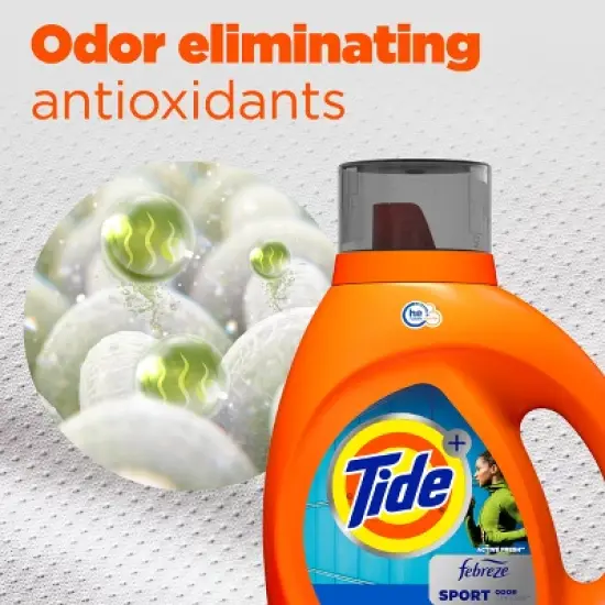 Tide Plus Febreze High Efficiency Liquid Laundry Detergent - Sport Active Fresh image {9}