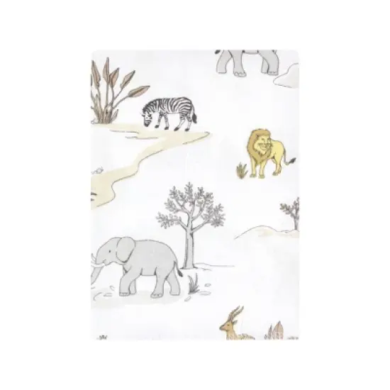 Hudson Baby Cotton Flannel Burp Cloths Bundle, Neutral Safari World, One Size image {2}