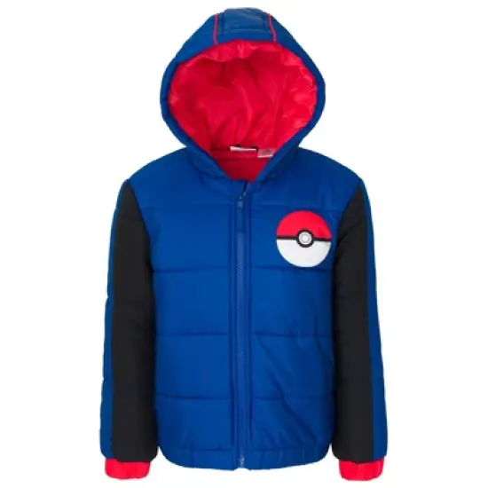Pokemon Pikachu Zip Up Winter Coat Puffer Jacket Little Kid to Big Kid image {8}
